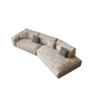 Canapé en tissu de style décontracté pour salon, design italien de luxe léger, combinaison modulaire simple, canapé irrégulier pour villa