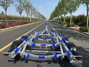 Offres spéciales 21ft 1550kg Capacité de chargement Essieu Tandem Wobbly Roller Type Aluminium <span class=keywords><strong>Bateau</strong></span> Remorque avec VIN - Product Image 2