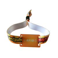 Bracelet RFID personnalisé pour l'enregistrement à l'hôtel, imperméable, confortable, mini-étiquette tendance, différentes tailles, tissu extensible, 13,56 MHz