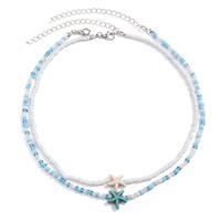 Tidepool collier étoile de mer Surf plage Boho colliers réglables coquille perlée tour de cou avec tortue océan cadeau