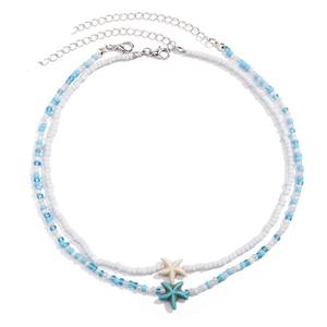 Tidepool <span class=keywords><strong>collier</strong></span> étoile de mer <span class=keywords><strong>Surf</strong></span> plage Boho colliers réglables coquille perlée tour de cou avec tortue océan cadeau - Product Image 5