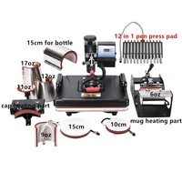 Machine de Presse à Chaud Combinée RubySub 11-en-1 pour Sublimation Tasses Casquettes Stylos Assiettes Puzzles et T-shirts
