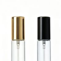 Flacon de parfum de luxe 10 ml à double tête, finition noir, argent, or, chrome, avec bille roulante et vaporisateur, rechargeable, pour huile de parfum, flacon de voyage, cadeau