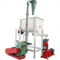 Nouvelle ligne complète de production de granulés d'aliments pour animaux, usine de fabrication d'aliments pour volailles, bovins et animaux d'élevage, 2 tonnes/h, garantie 1 an pour utilisation à la ferme