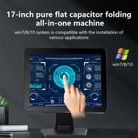 Monitor de pantalla táctil POS todo en uno plegable completamente plano de 17 pulgadas, táctil capacitiva OEM, producto de todos los géneros con VGA H-Dmi