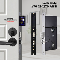 Cerradura Inteligente de Aluminio para Habitaciones de Hotel con Tarjeta, Entrada sin Llave, ANSI Mortise, Offline, RFID, Software Gratuito