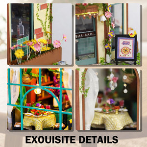 Casa de <span class=keywords><strong>Rompecabezas</strong></span> 3D de Madera DIY Personalizada al por Mayor, Estilo Vintage para Librerías y Cafeterías, Suministros para Manualidades y Aficiones, Precio de Fábrica - Product Image 4