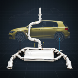 Tuyau d'échappement <span class=keywords><strong>COC</strong></span> pour GOLF8 MK8 GOLF 8 GTI 2.0T 2020-2022, échappement arrière en acier inoxydable, silencieux, système d'échappement de voiture - Product Image 1
