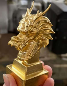 Servicio de Mecanizado CNC de 5 Ejes Personalizado, Figura de Cabeza de Dragón Grabada, Sello Personalizado, Latón Puro, Fábrica con Certificación ISO9001, Servicio de Anodizado - Product Image 1