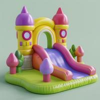 Structure de jeu gonflable à thème artistique Hualong avec toboggan, équipement d'amusement extérieur de qualité commerciale