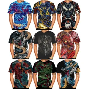 Рубашка с 3D цифровой печатью дракона и татуировок для мужчин и детей, новинка 2022, унисекс, с индивидуальным принтом, топы OEM и ODM