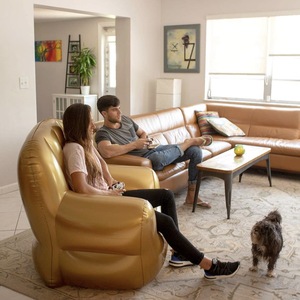 Inflatable <b>Sofa</b> Chair 110x85x70cm European Style <b>Gold</b> PVC Adult Outdoor Indoor Use - Product Image 2