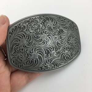 자신의 개인 실버 도금 사용자 정의 편지 로고 합금 브랜드 이름 플레이트 벨트 버클 니켈 무료 디자인 - Product Image 1