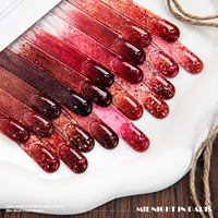 Vendeeni Nouvelle collection de vernis gel pailleté rouge 20 couleurs TPO HEMA FREE OEM Personnalisé 15ml Vernis gel rouge Vernis gel pailleté