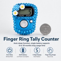 Compteur de points élégant en strass pour le crochet - Compteur de doigt en diamant scintillant avec décor floral pour le tricot et le suivi des rangs