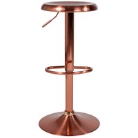 Tabouret de bar rétro moderne pivotant à hauteur réglable Tabouret de comptoir en acier inoxydable fini or avec moulage ergonomique pour la maison et l'hôtel