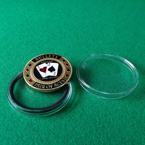 Moneda Conmemorativa Metálica de Póker, Porta Fichas de Texas Hold'em, Protector de Cartas para Dealer y All-in, Cientos de Estilos para Elegir - Product Image 1