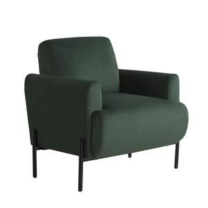 Fauteuil d'appoint en mousse haute densité à ressorts ensachés, tissu velours polyester, pieds en métal pour chambre, appartement, salle à manger, hôtel, loisirs - Product Image 6