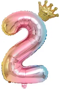 Taç numarası balon doğum günü taç folyo balon bebek duş parti dekorasyon için W914