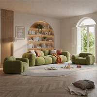 Sofá de Lujo para Sala de Estar, Sofá Puff, Conjunto de Sofás Modulares de Tela Moderna, Diseño Cómodo y Personalizable