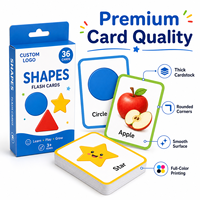Cartes mémoire éducatives pour enfants, imprimées sur mesure, écologiques, portables, avec motifs graphiques variés et emballage en boîte avec crochet.