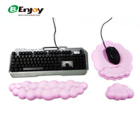 Clavier de nuage de surface en cuir souple avec repose-poignet en mousse à mémoire de forme tapis de souris étanche ensemble de jeu PC disponibilité en stock
