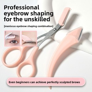 Ensemble de ciseaux et peigne à sourcils incurvés en acier inoxydable <span class=keywords><strong>WUFU</strong></span> avec manche en plastique - Fabricant du Jiangsu - Product Image 5