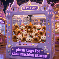 Jouets en peluche pour machines à griffes en gros, récompenses animales pour les zones de jeux des parcs d'attractions
