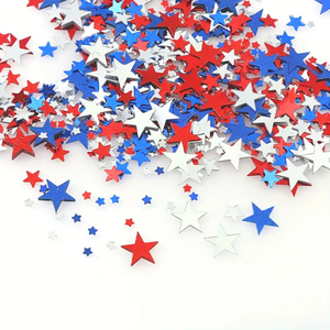 Xieli Vietnam Confeti De Papel De Aluminio Con Estrellas Centelleantes, Rojo, Azul Y Blanco, Fiesta Del <span class=keywords><strong>4</strong></span> De <span class=keywords><strong>Julio</strong></span> - Product Image 1
