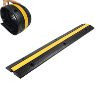 Reductor de velocidad de goma de alta capacidad de carga, 30 mm de altura, 10-15 mph, protector de cables antipresión, amarillo+negro, 1 canal