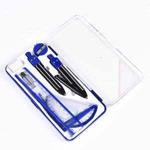 Juego de Reglas, Sacapuntas y Compás con Caja Transparente y Logotipo Personalizado en 3 Colores, Juego de Instrumentos de Matemáticas - Product Image 2