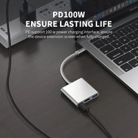 Base de Conexión Tipo C Transfronteriza, Hub USB Multipuerto, Salida de Video 4K HD, Adaptador de Carga Rápida VGA PD para Laptop