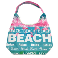 Sac de plage souvenir de voyage à impression numérique avec logo personnalisé sac fourre-tout en toile pour accessoires de plage d'été pour femmes