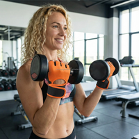 Gants de sport unisexes en nylon personnalisés, anti-transpiration, pour fitness et gym, demi-doigts, avec absorption des chocs, paume réglable, sangle de poignet élastique, pour activités de plein air