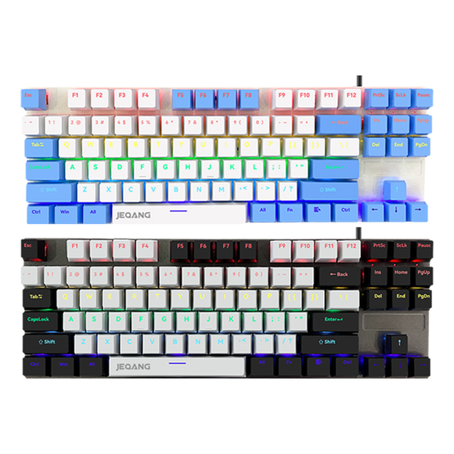 JEQANG JK-929 87 Key Wired Mechanical RGB Illuminated Keyboard with LED Backlight