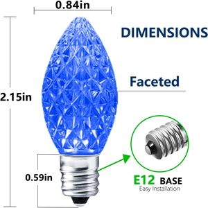 Luces Navideñas C9 Facetadas con 2 LED SMD en Cada Bombilla, Juego de 25 Decoraciones para Interiores y Exteriores - Product Image 2
