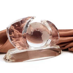 Honor of คริสตัลลูก<span class=keywords><strong>โลก</strong></span>แก้วงานฝีมือของขวัญของที่ระลึกขัดเงาพร้อมแผนที่โลก - Product Image 4