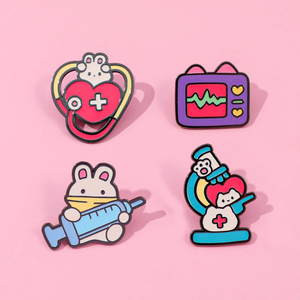 4 Projetos Personalizados Doutor Decorativo Broche Pin Presente Enfermeira Médica Medicina Esmalte Pin para Vestuário - Product Image 6