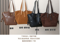Sac fourre-tout en cuir véritable de luxe léger et de haute qualité avec un design tendance, sac à bandoulière, sac décontracté grande capacité pour femme