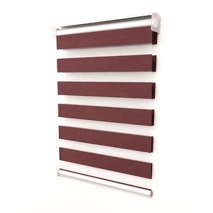 100% Polyester Filtrant la Lumière Double <span class=keywords><strong>Store</strong></span> Horizontal Roulant Zèbre Stores - Product Image 3