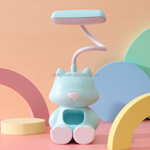 Lámpara de escritorio de gato recargable, lámpara de estudio <span class=keywords><strong>LED</strong></span> Flexible con Control de interruptor, lámpara de mesa pequeña con soporte para teléfono para sala de lectura en casa - Product Image 6