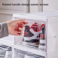 Organisateur de rangement pliable multifonctionnel en plastique transparent à double grille 5 couches, étanche, style européen, pour chaussures et vêtements de garage