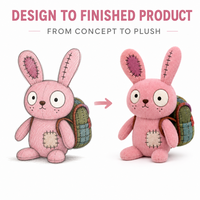 Fabricant OEM/ODM de jouets en peluche personnalisés : Adorable lapin rose avec sac à dos, idéal pour les marques de distributeurs et les commandes en gros