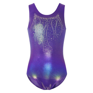 Leotardo de Spandex Morado Personalizado con Estampado para Entrenamiento de Gimnasia, Presentaciones y Competiciones - Product Image 1