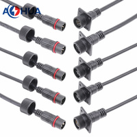 AOHUA LED éclairage étanche 2 ~ 5PIN femelle connecteur de panneau en plastique M23 moulé avec fil de signal de puissance broche creuse prise en cuivre