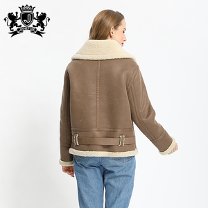 Janefur Oversize Giacca di Inverno Delle Donne di Cuoio <span class=keywords><strong>Shearling</strong></span> Più Vestiti di Formato per la Femmina - Product Image 6