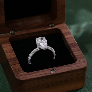 Anillo de Diamante Cultivado en Laboratorio, Oro Blanco de 14K, Forma de Pera, Semi-Eternidad, para Boda, Uso Diario, Ideas de Regalo, Joyería Fina, Personalizable - Product Image 4