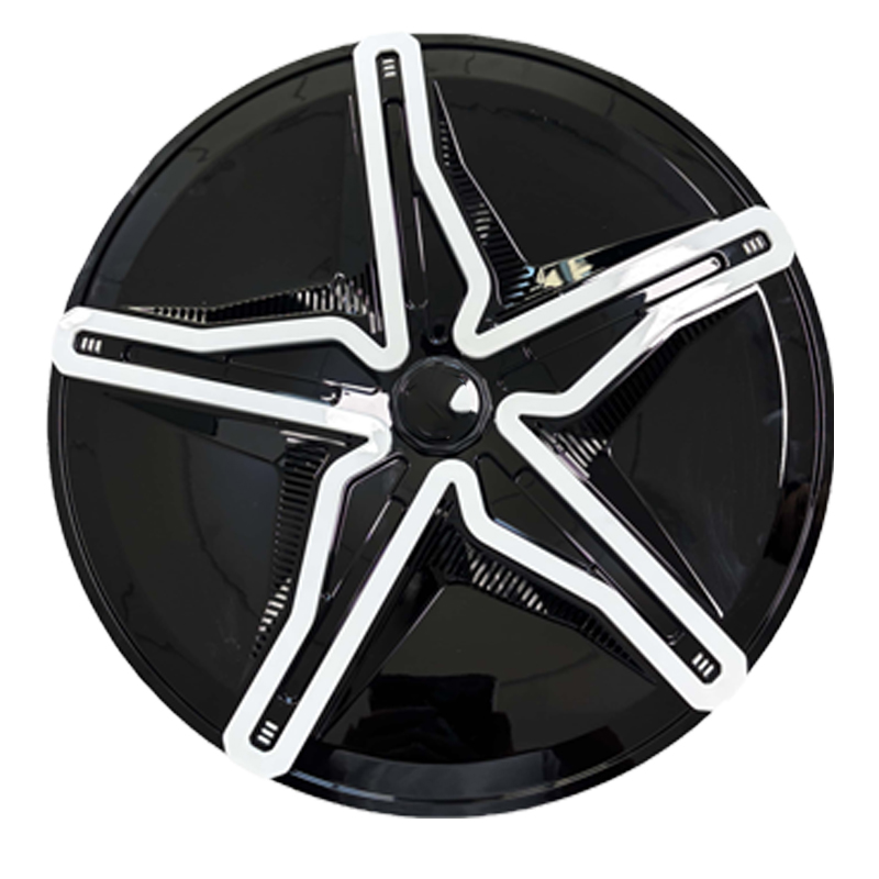 2019-2025 Model Y (19-inch Wheels) with Glossy Black and White