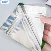 Op maat bedrukte kleurrijke aluminiumfolie stand-up pouch met hitteverzegeling, mylar ziplock zak met venster voor kauwgom, specerijen en gedroogd fruit