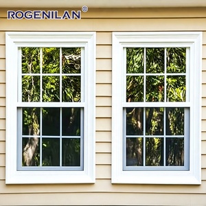 Fenêtres à double battant en aluminium Rogenilan <span class=keywords><strong>de</strong></span> style américain, étanches aux intempéries, vitrage Low-E, ventilation personnalisée pour les maisons - Product Image 2